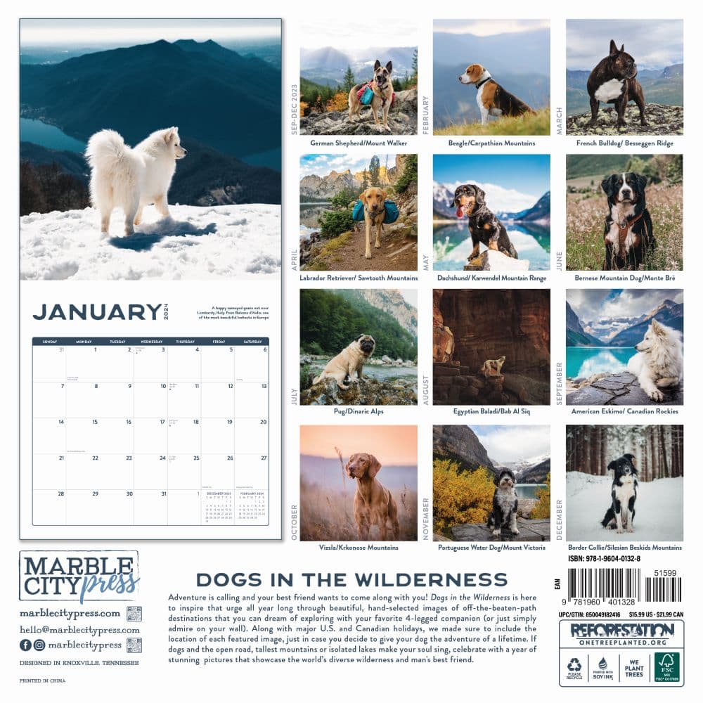 Dogs in the Wilderness 2024 Wall Calendar First Alternate Image width=&quot;1000&quot; height=&quot;1000&quot;
