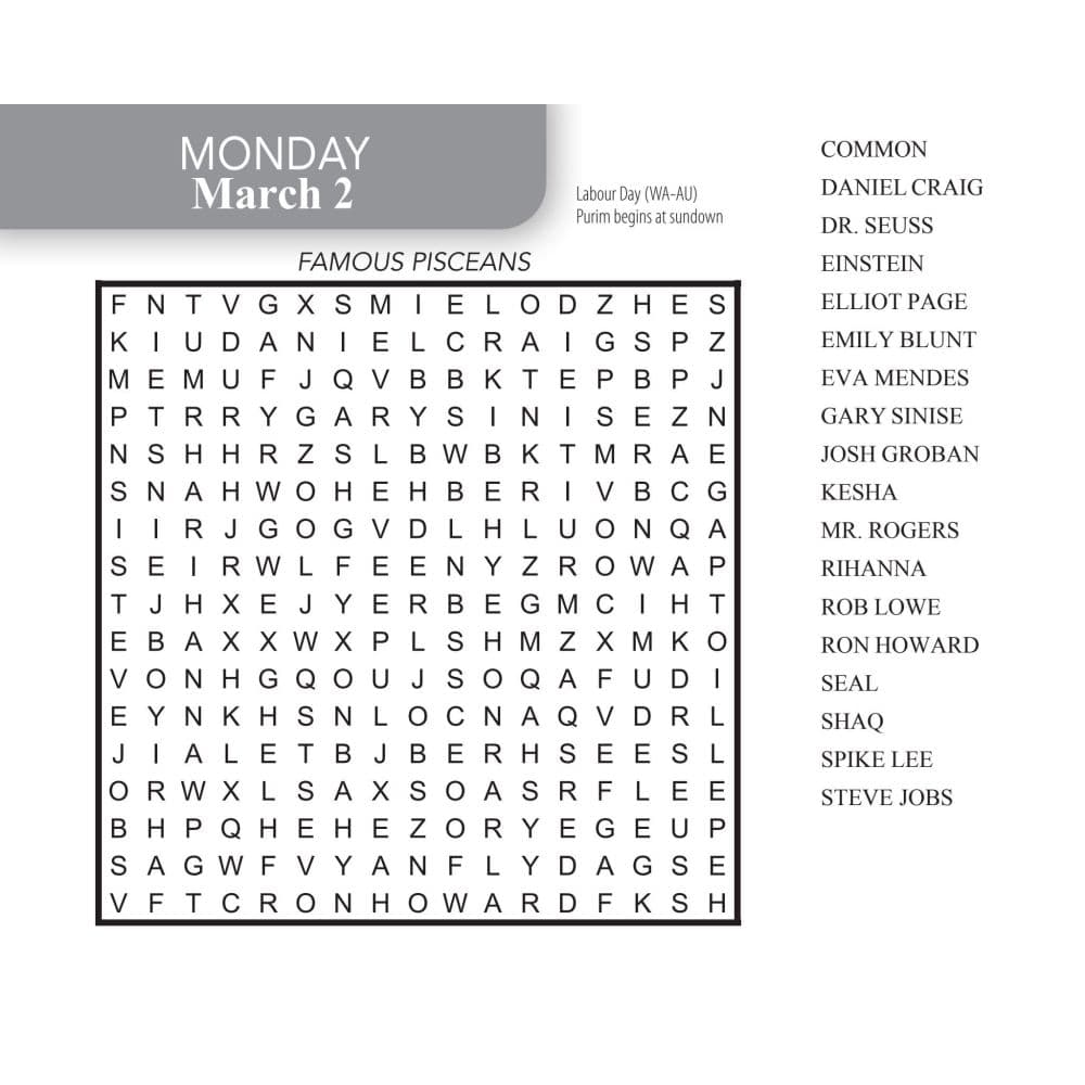 Word Search 2026 Desk Calendar Second Alternate Image