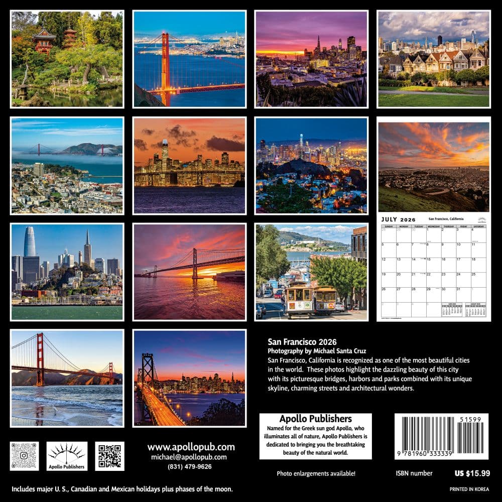 San Francisco 2026 Wall Calendar First Alternate Image