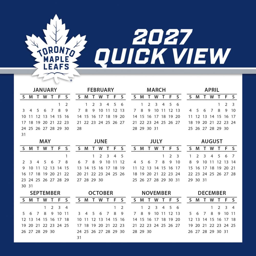 NHL Toronto Maple Leafs 2027 Desk Calendar Third Alternate Image