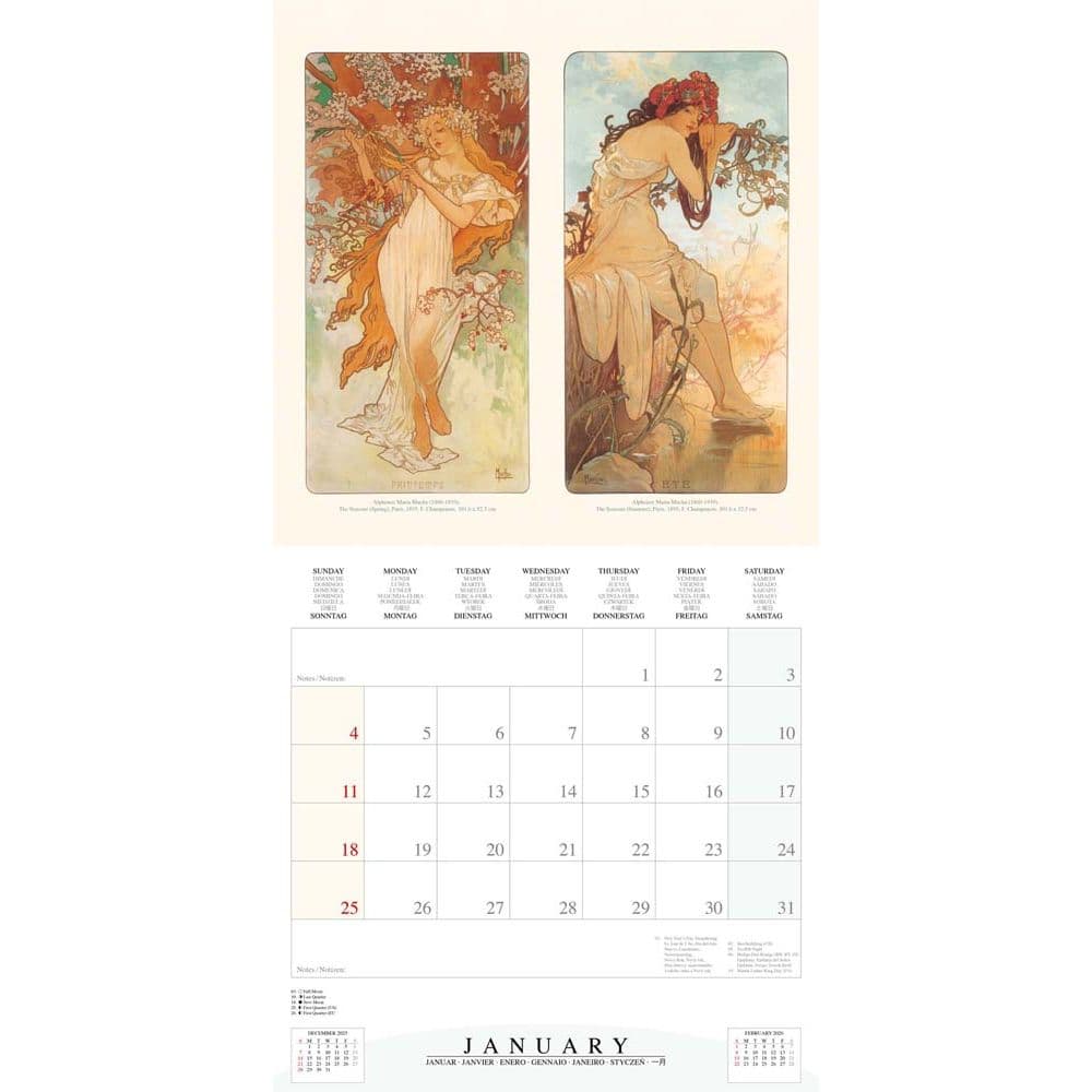 Mucha Poster Art 2026 Wall Calendar Second Alternate Image
