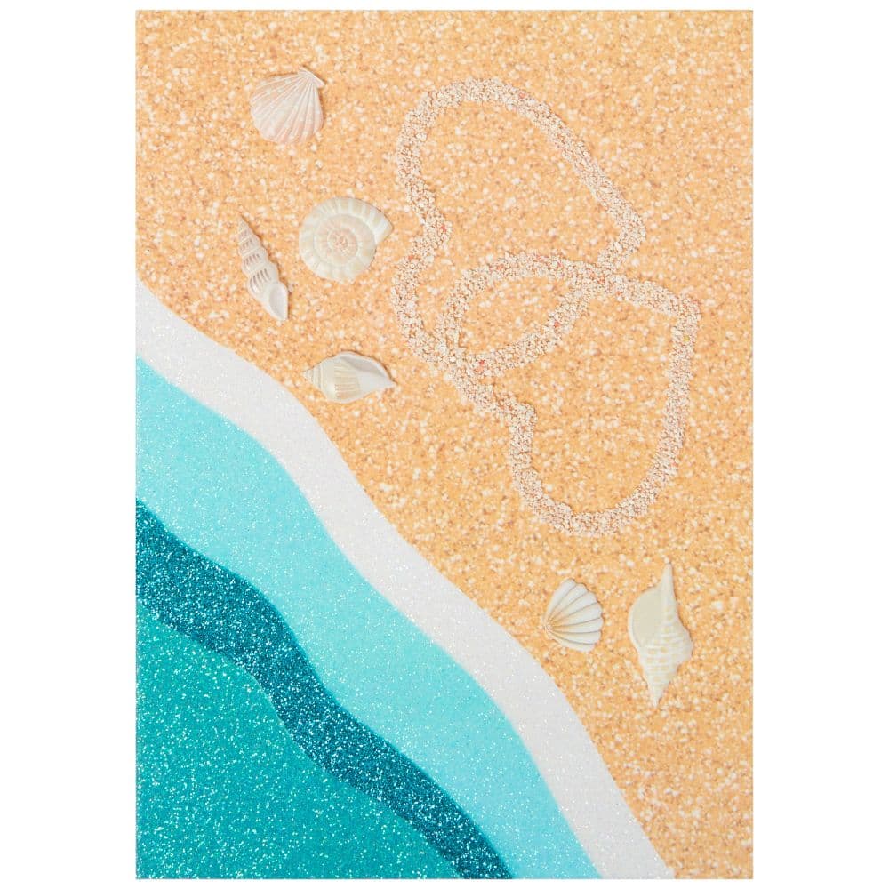 Two Hearts Drawn in Sand Wedding Card Main Product Image width="1000" height="1000"