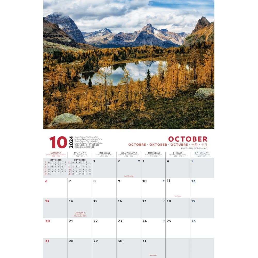 Canadian Rockies A4 2024 Wall Calendar