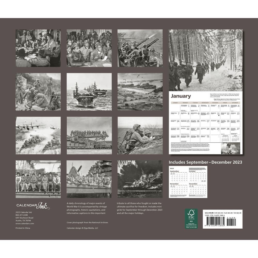 World War 2 Deluxe 2024 Wall Calendar