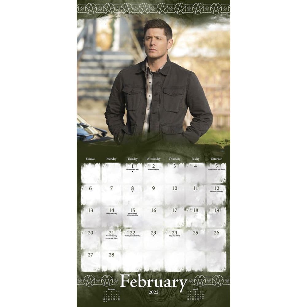 Entertainment Supernatural Official Calendar 2022 Month To View 