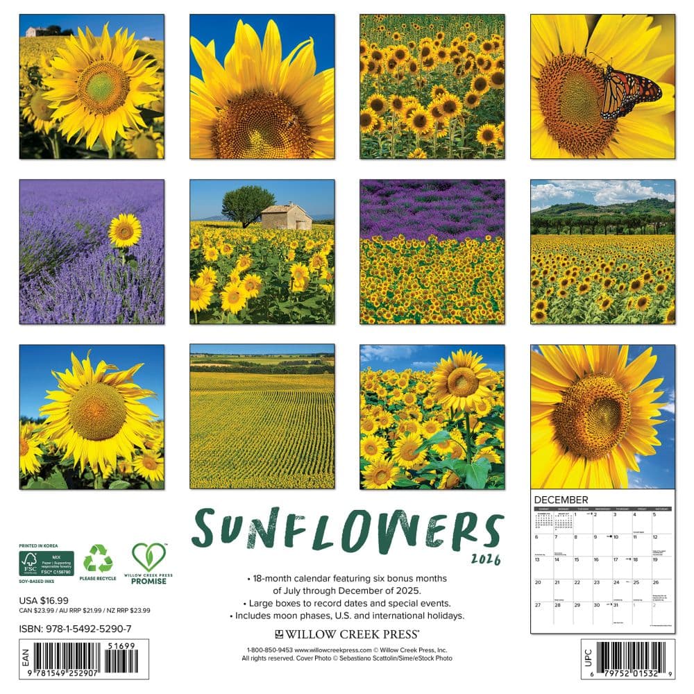 Sunflowers 2026 Wall Calendar First Alternate Image