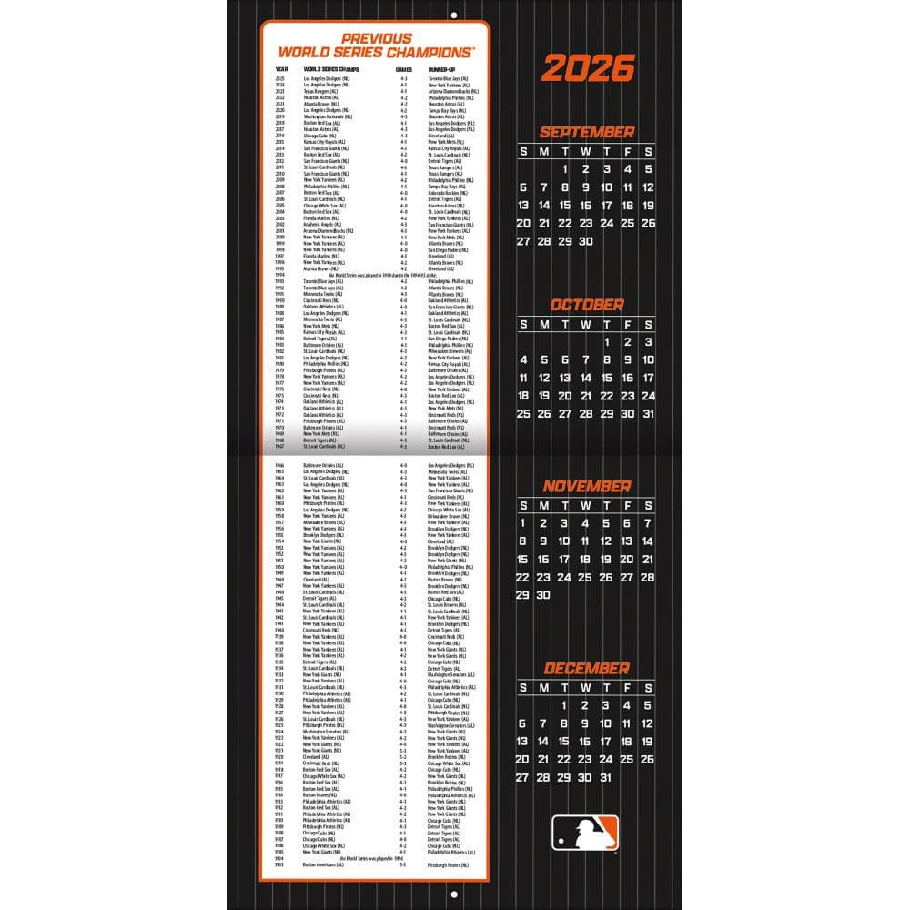 MLB Baltimore Orioles 2027 Wall Calendar Second Alternate Image
