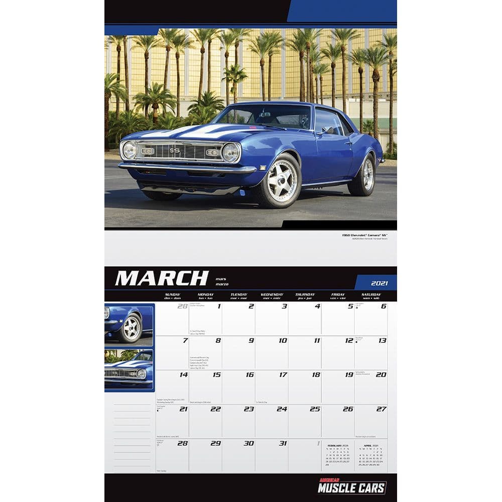 American Muscle Cars Deluxe Wall Calendar