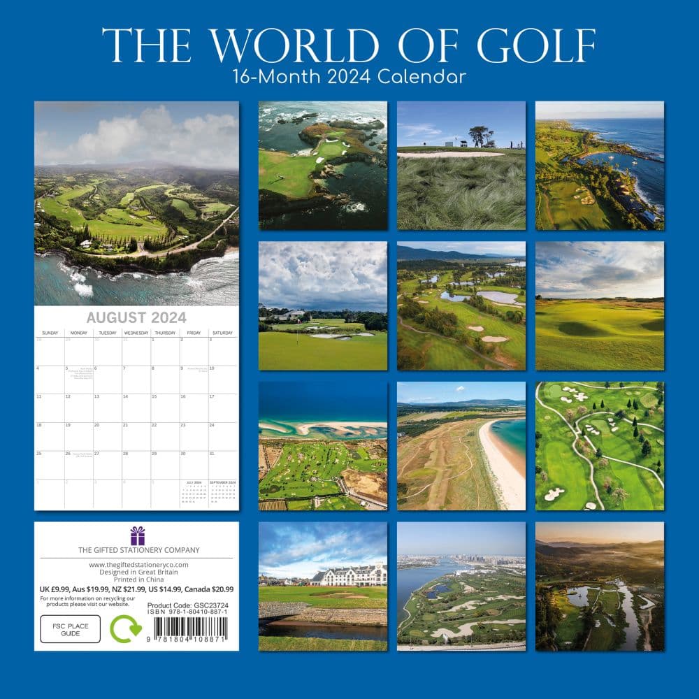 World of Golf 2024 Wall Calendar