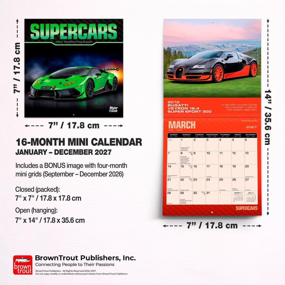 Supercars 2027 Mini Wall Calendar Sixth Alternate Image