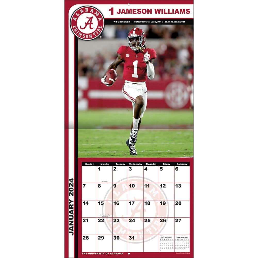 Alabama Crimson Tide 2024 Wall Calendar