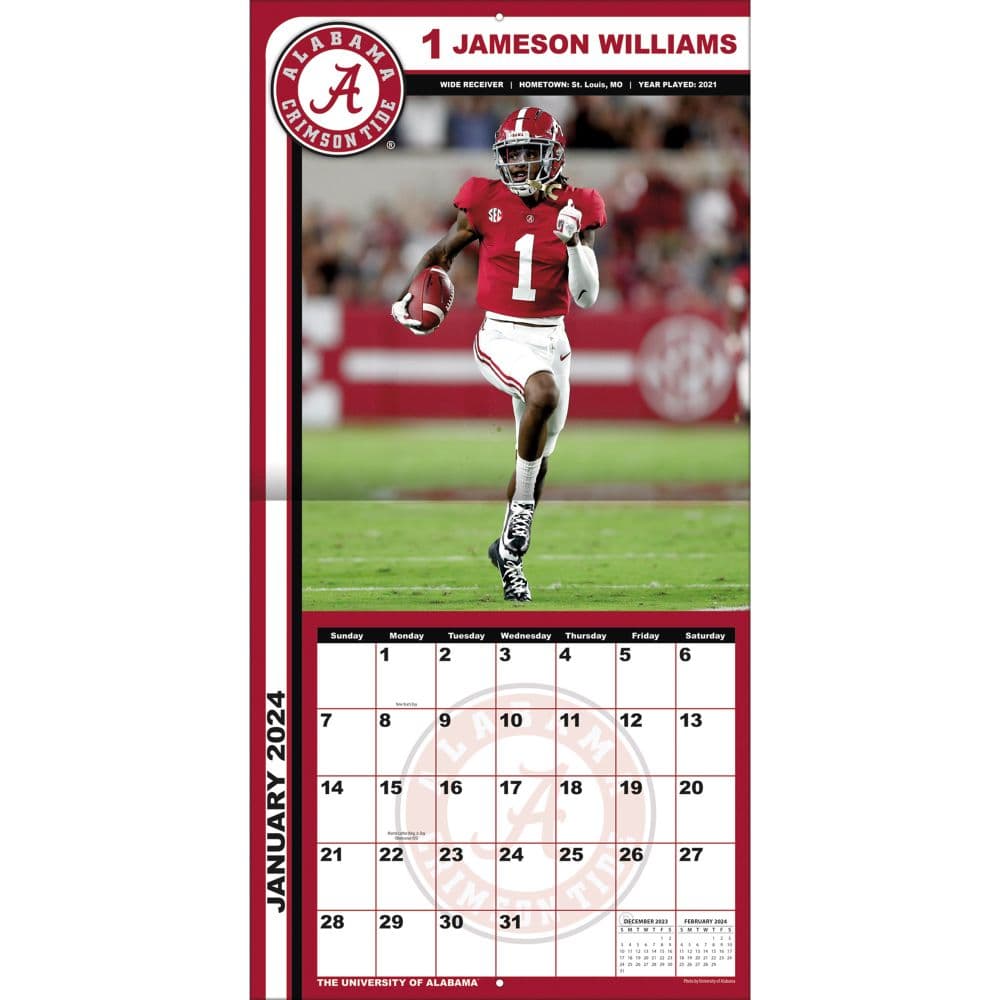 Alabama Crimson Tide 2024 Wall Calendar Second Alternate Image width=&quot;1000&quot; height=&quot;1000&quot;