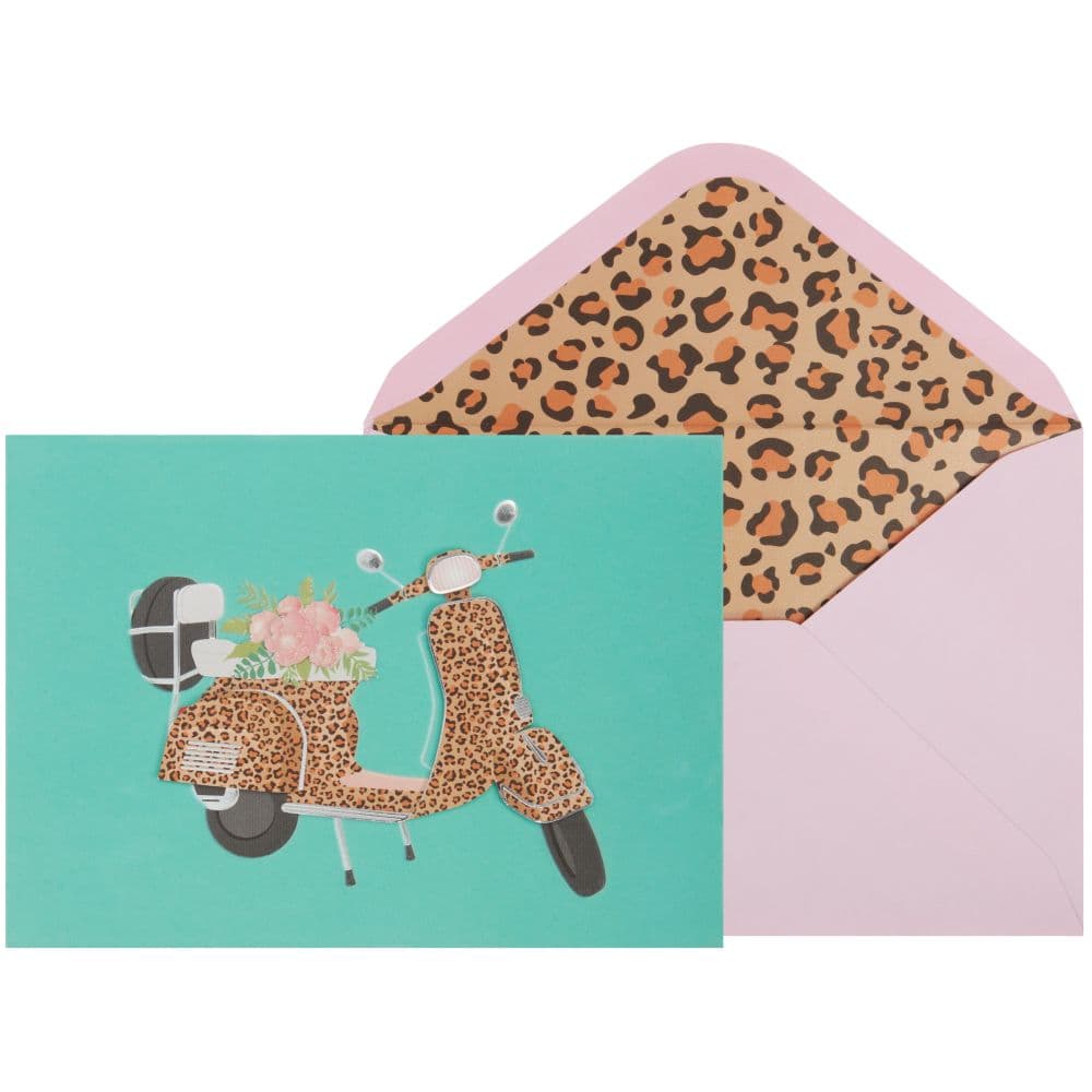 Avalanche Publishing Leopard Scooter Greeting Card