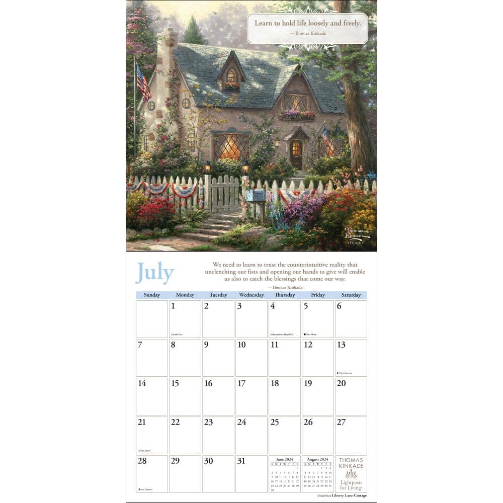 Kinkade Lightposts for Living 2024 Wall Calendar