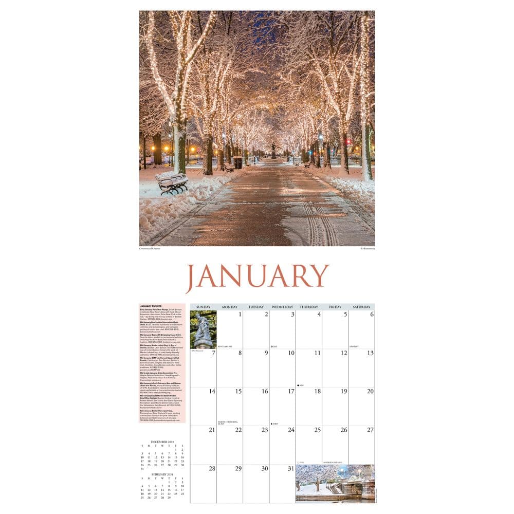 Boston Events 2025 Wall Calendar