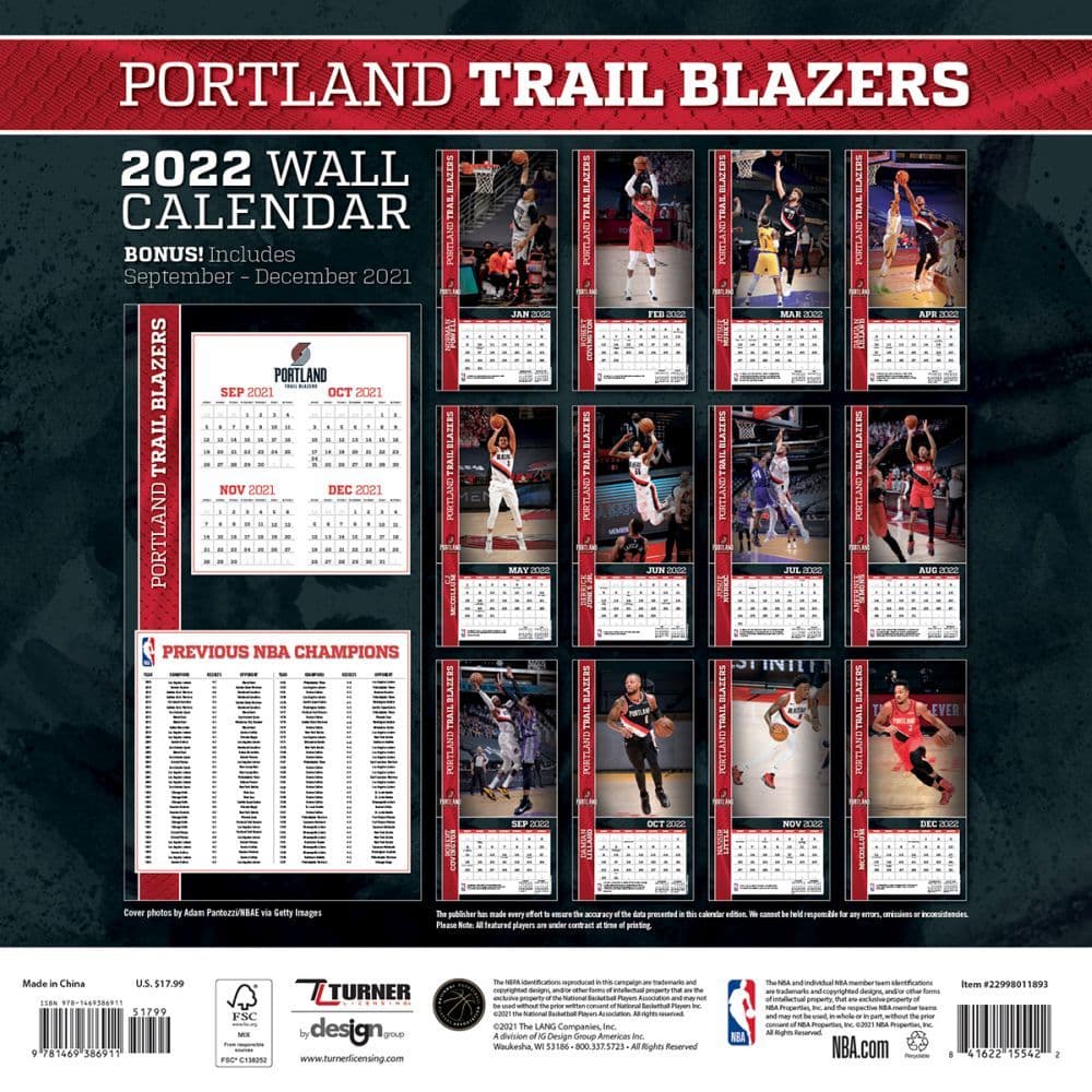 Blazers Schedule 2022