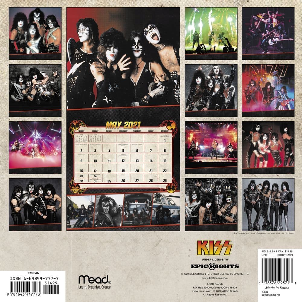 Kiss Wall Calendar