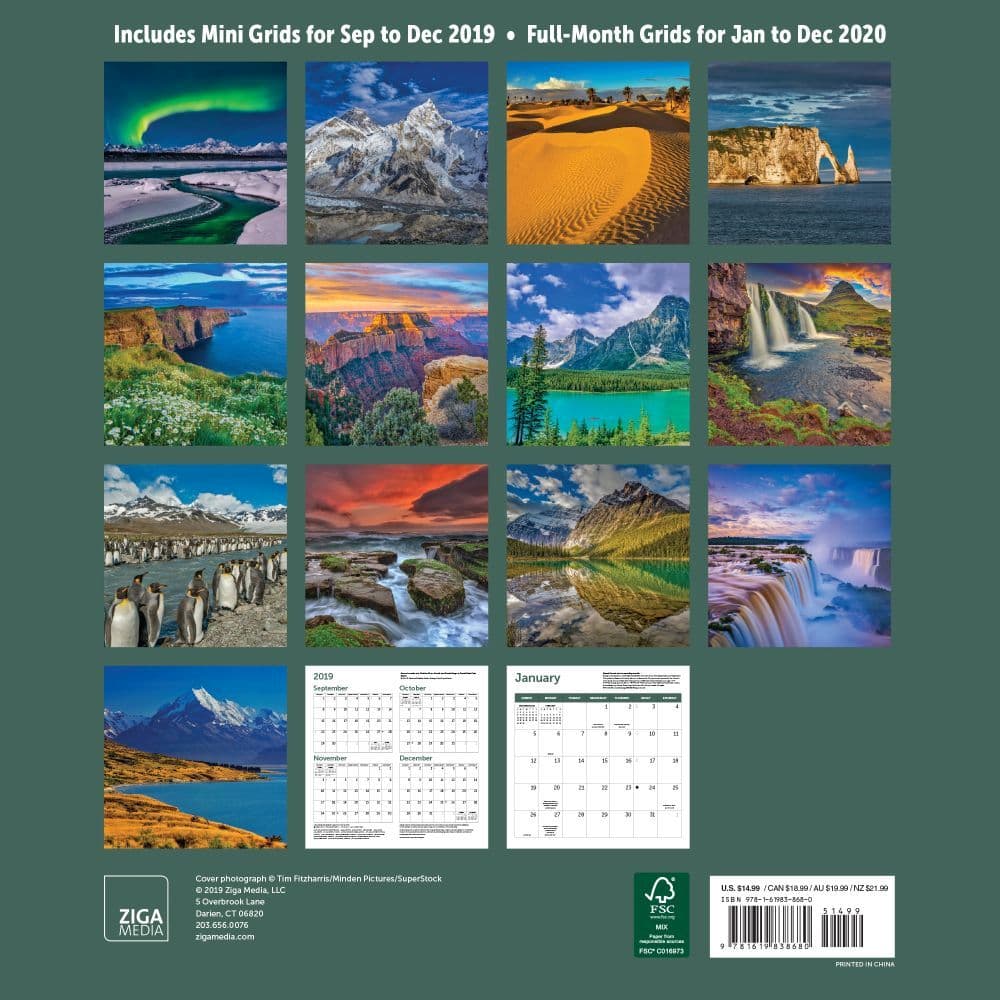 Wonders of the Natural World Wall Calendar