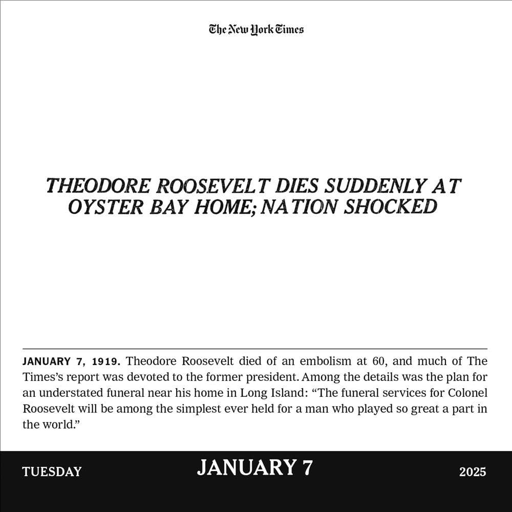 New York Times Headlines in History 2025 Desk Calendar Second Alternate Image width="1000" height="1000"