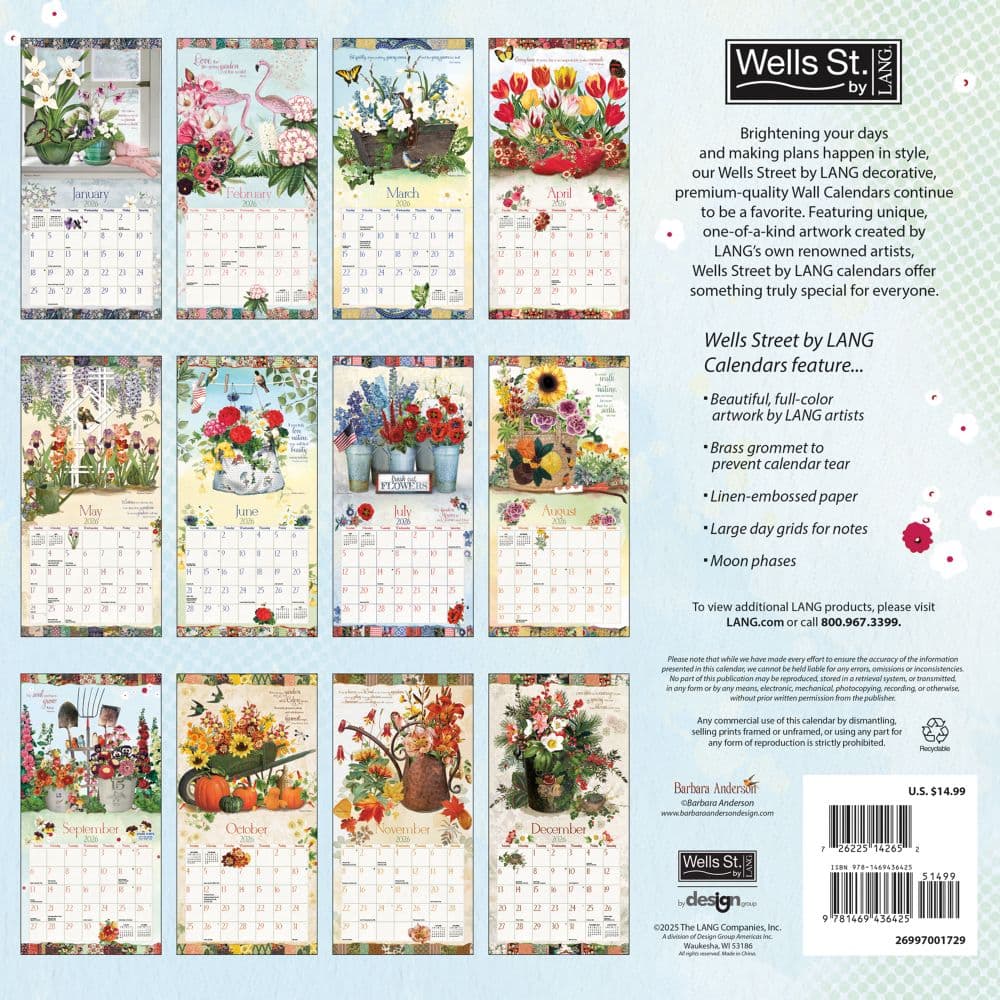 Botanical Gardens 2026 Wall Calendar_ALT1