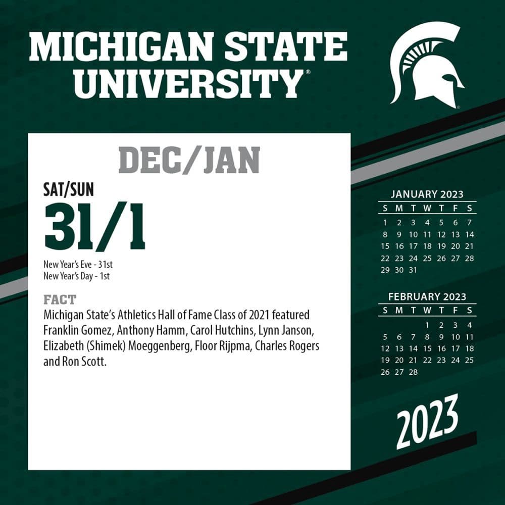 Michigan State Spartans 2023 Desk Calendar - Calendars.com