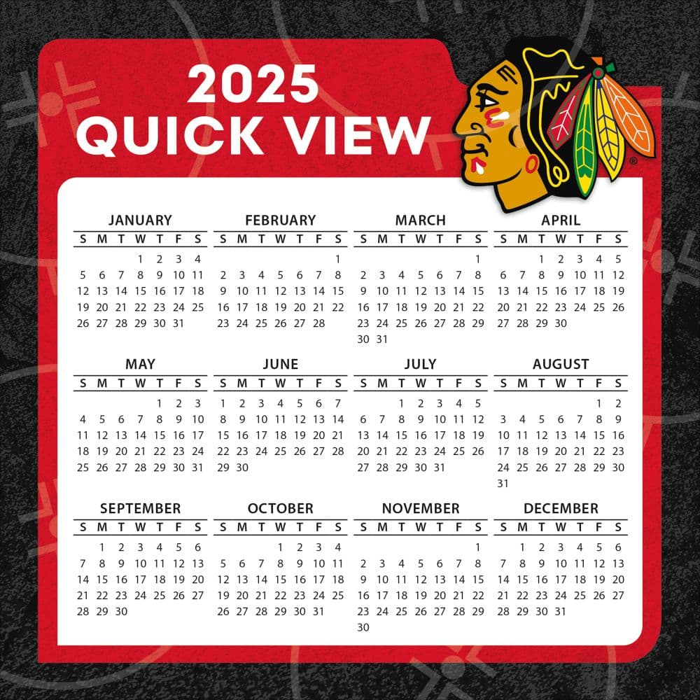 NHL Chicago Blackhawks 2025 Desk Calendar Fourth Alternate Image width="1000" height="1000"