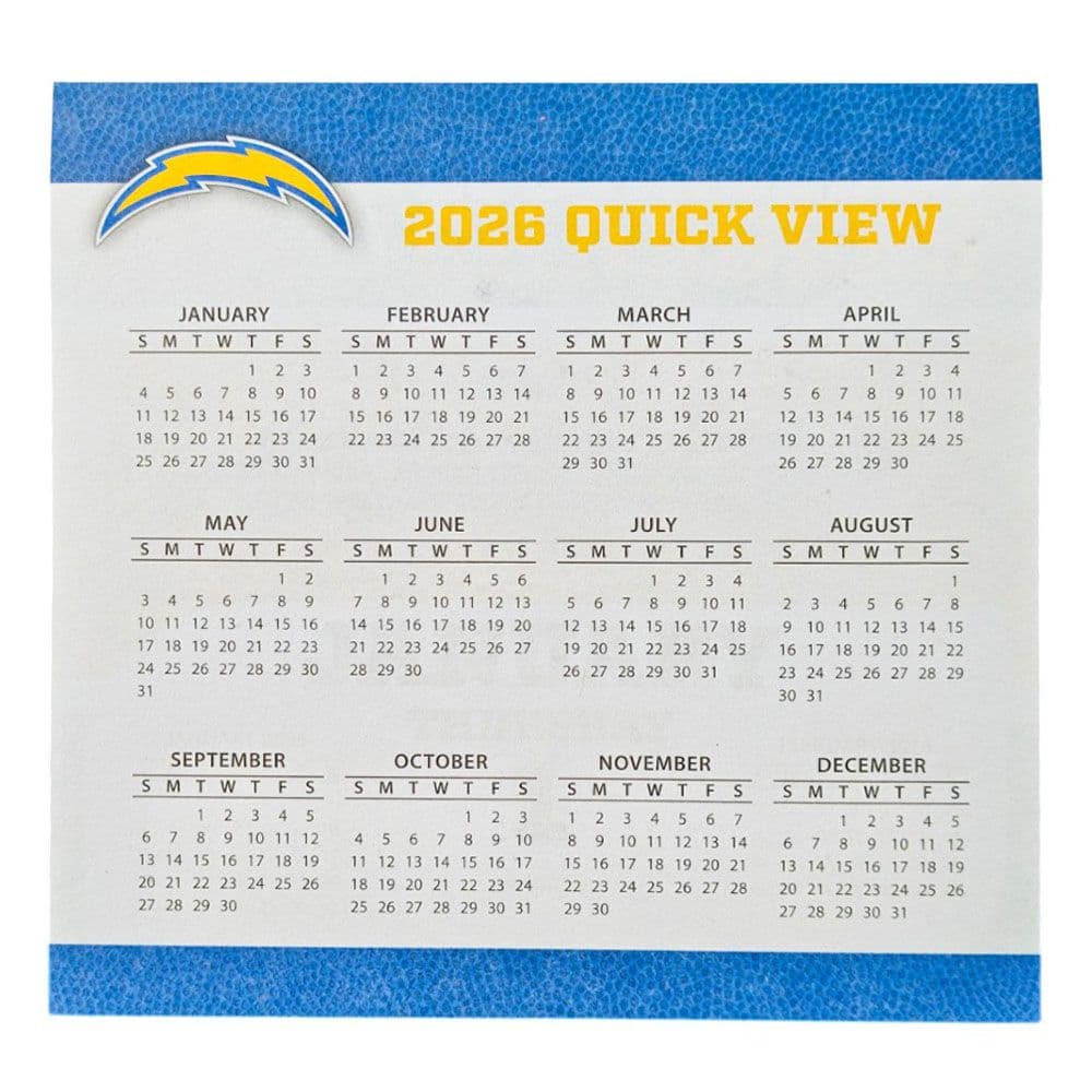 NFL Los Angeles Chargers 2026 Desk Calendar Fourth Alternate Image