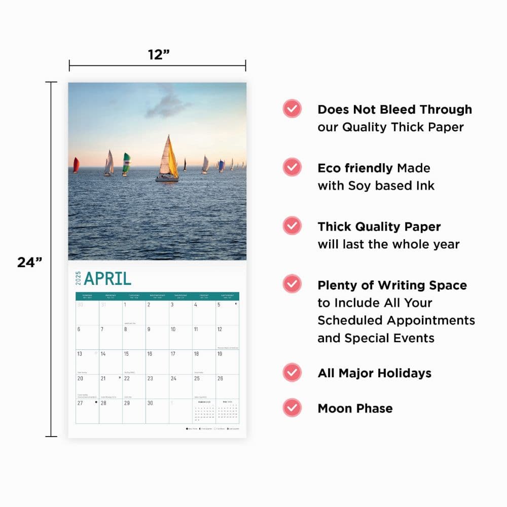 Sailing 2025 Wall Calendar Fourth Alternate Image width="1000" height="1000"