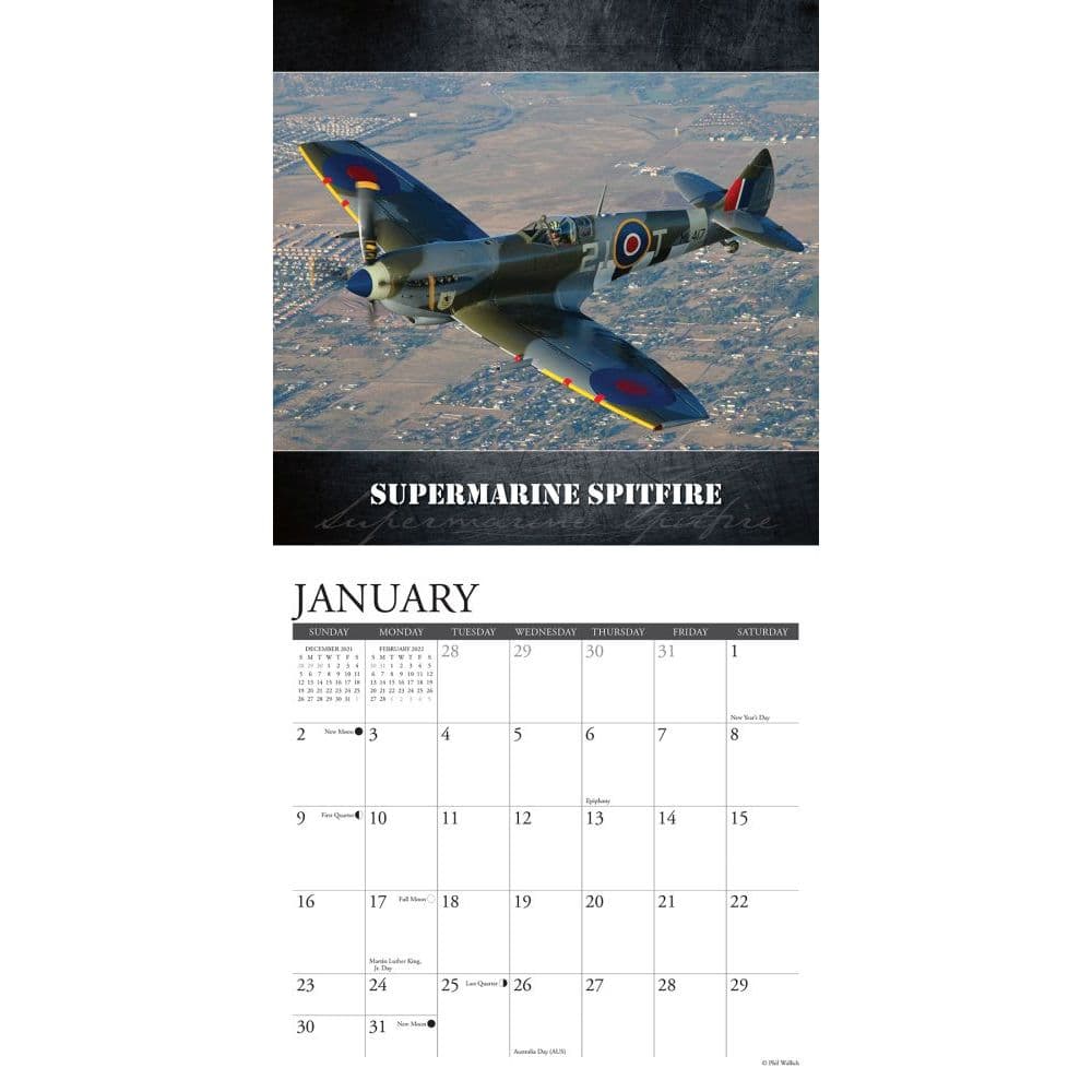 Willow Creek WWII Military Aircraft 2020 Mini Calendar 7"X7" w 