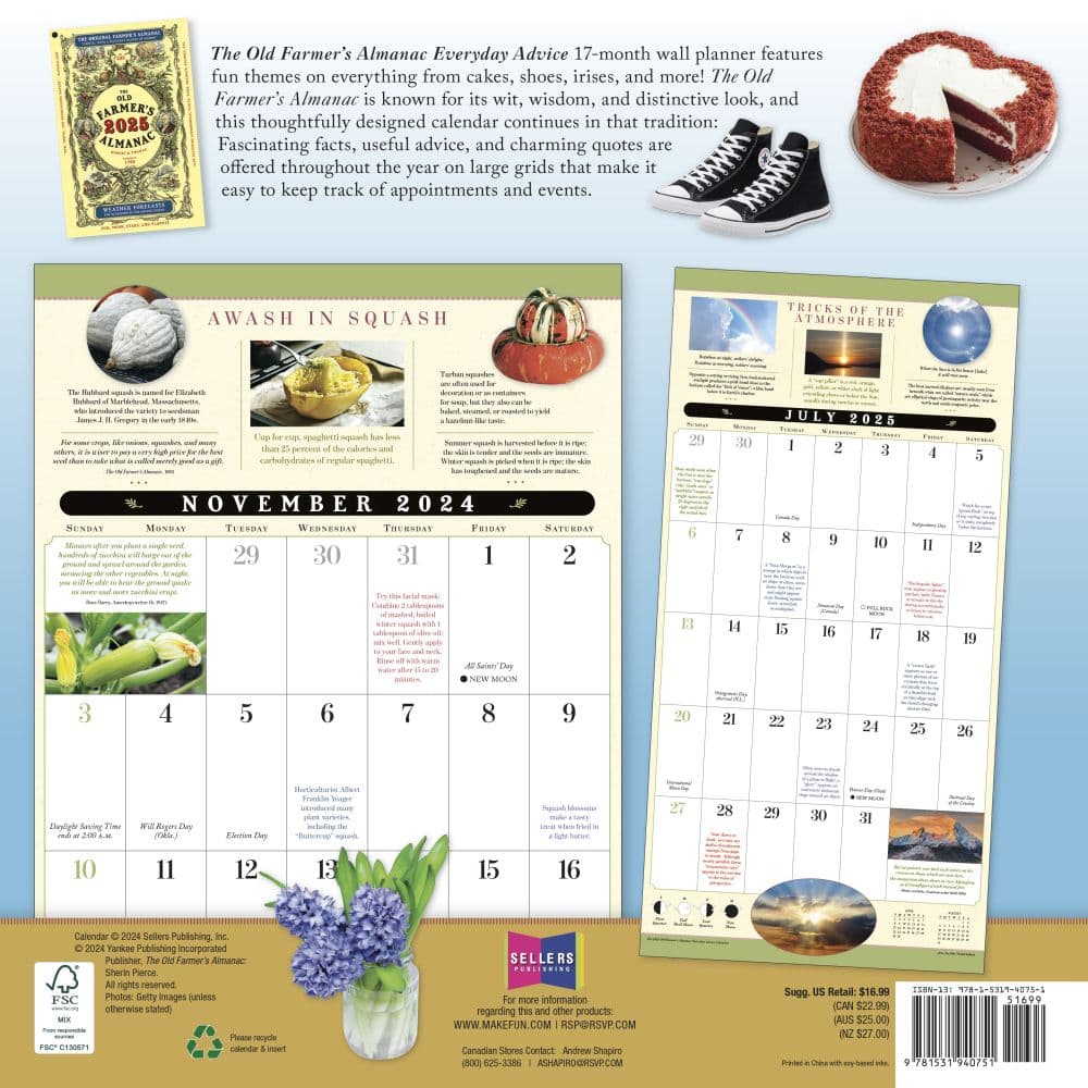 Old Farmers Almanac Everyday Advice 2025 Wall Calendar First Alternate Image width=&quot;1000&quot; height=&quot;1000&quot;