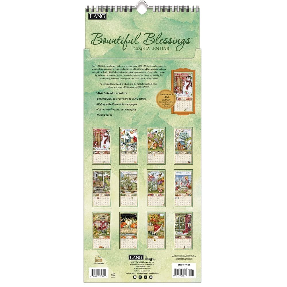 Bountiful Blessings Vertical 2024 Wall Calendar