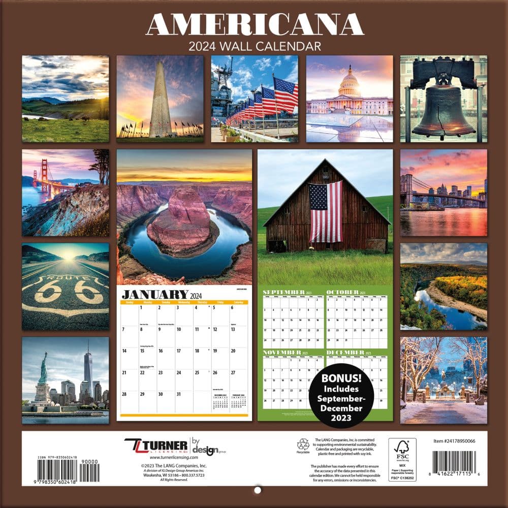 Americana 2024 Mini Wall Calendar