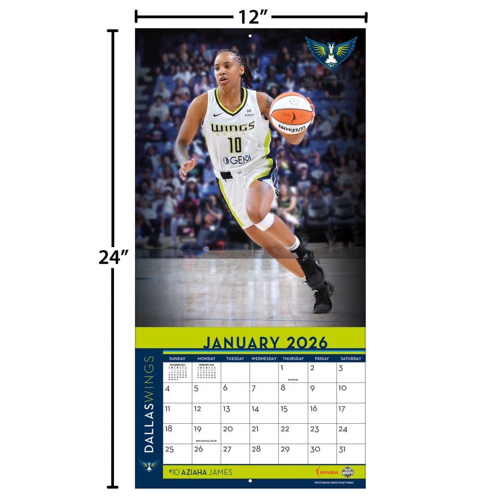 Dallas Wings 2026 Wall Calendar Fourth Alternate Image