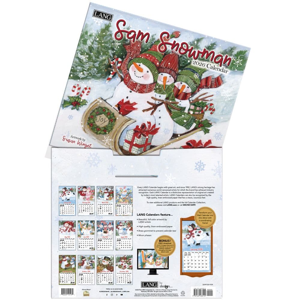 Sam Snowman 2026 Wall Calendar by Susan Winget_ALT3