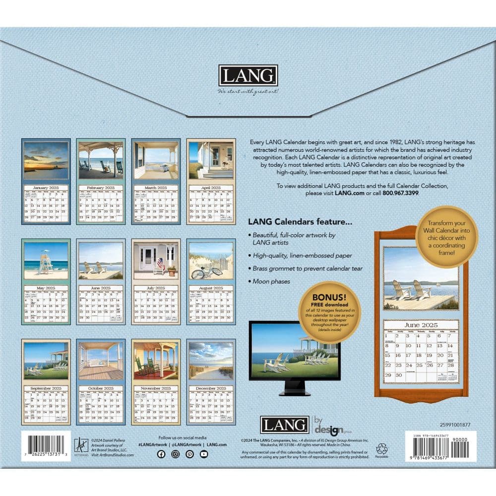 Seaside by Daniel Pollera 2025 Wall Calendar