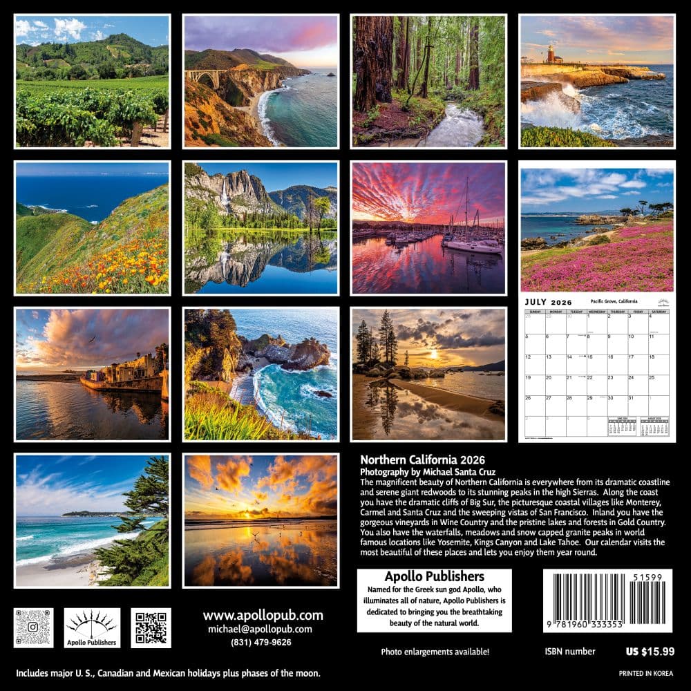 California Northern 2026 Wall Calendar First Alternate Image