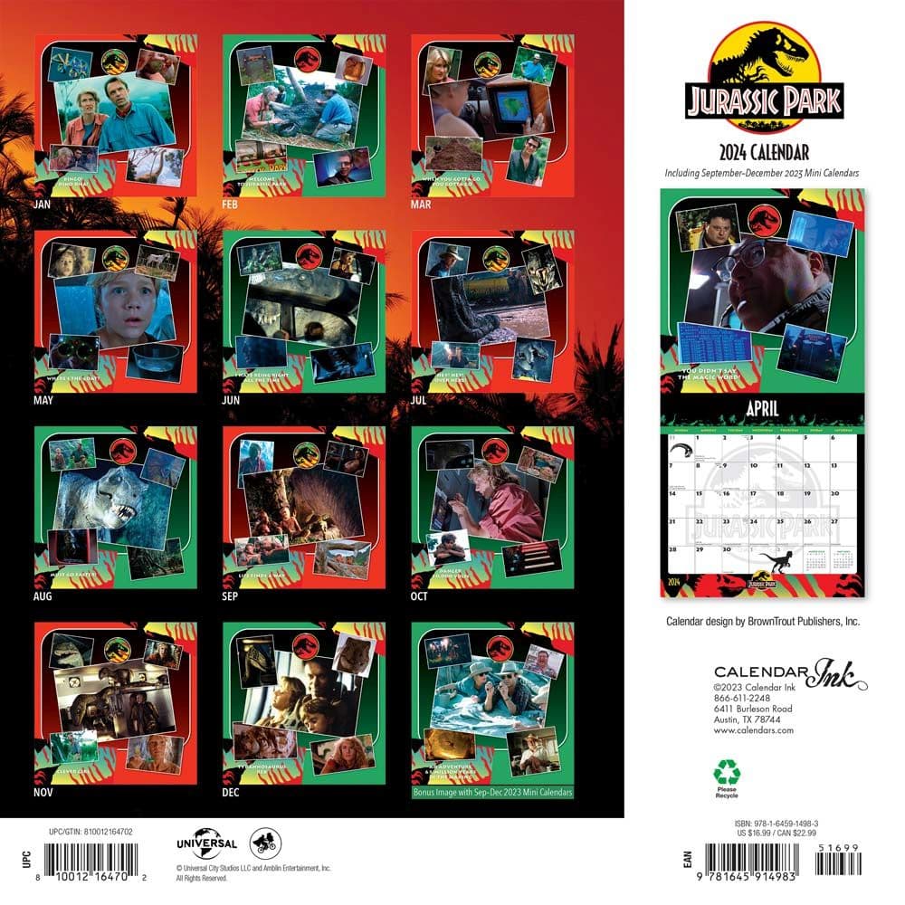 Jurassic Park 2024 Wall Calendar First Alternate Image width=&quot;1000&quot; height=&quot;1000&quot;