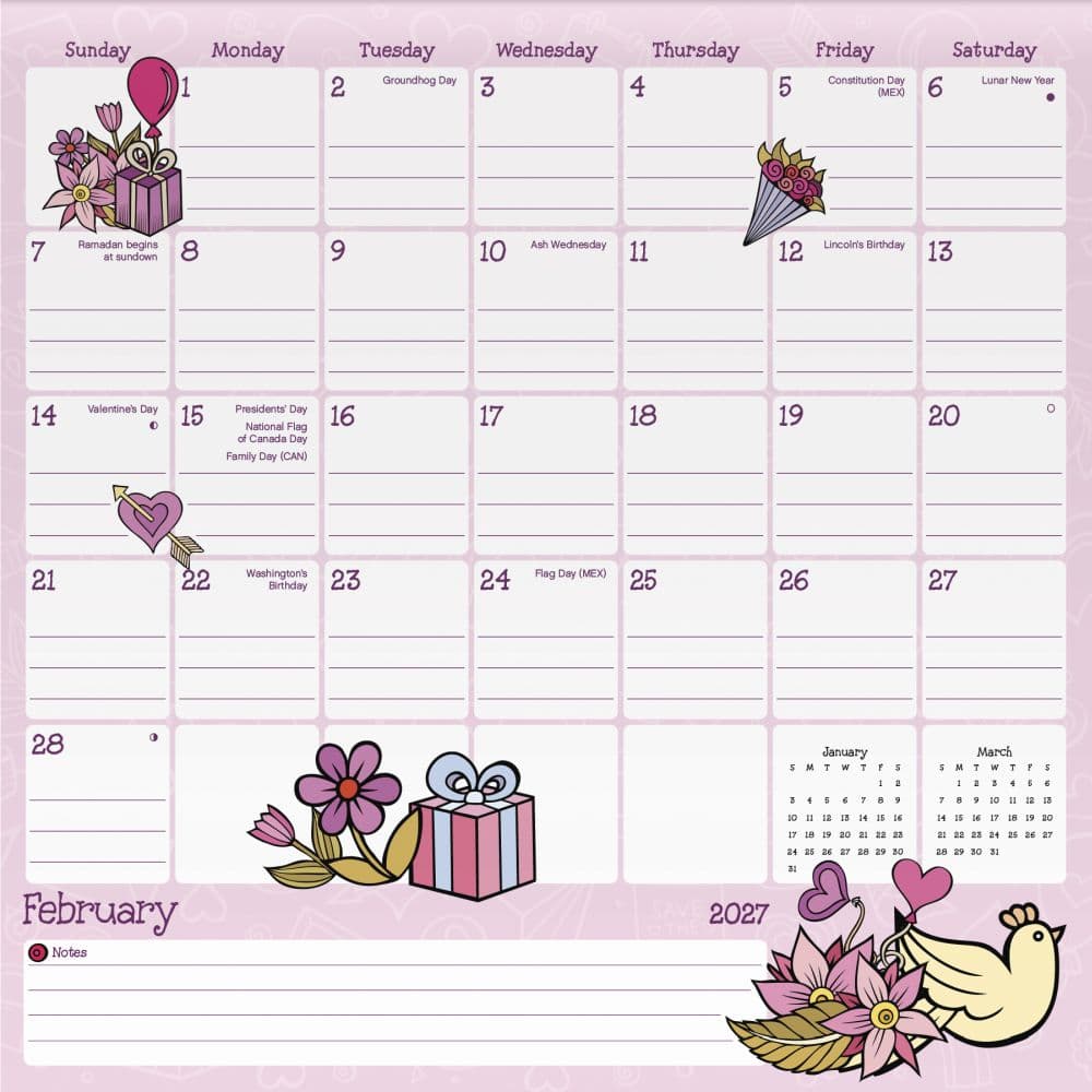 Family Design 2027 Magnetic Desk Calendar Second Alternate Image