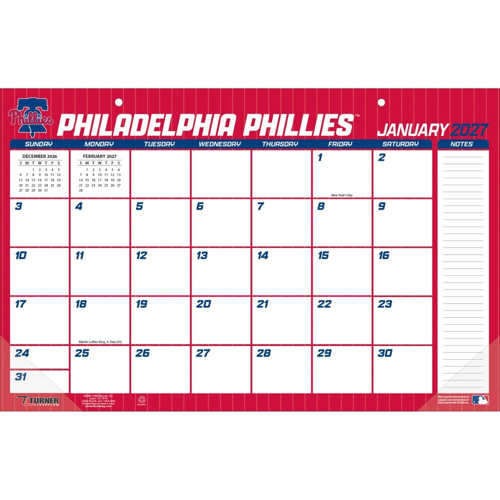 MLB Philadelphia Phillies Small 2027 Desk Pad First Alternate Image