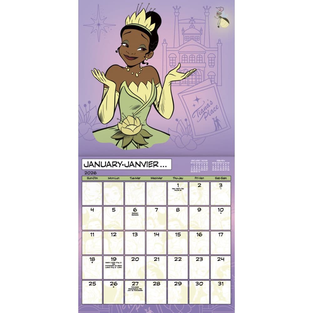 Disney Princess 2026 Wall Calendar French Second Alternate Image
