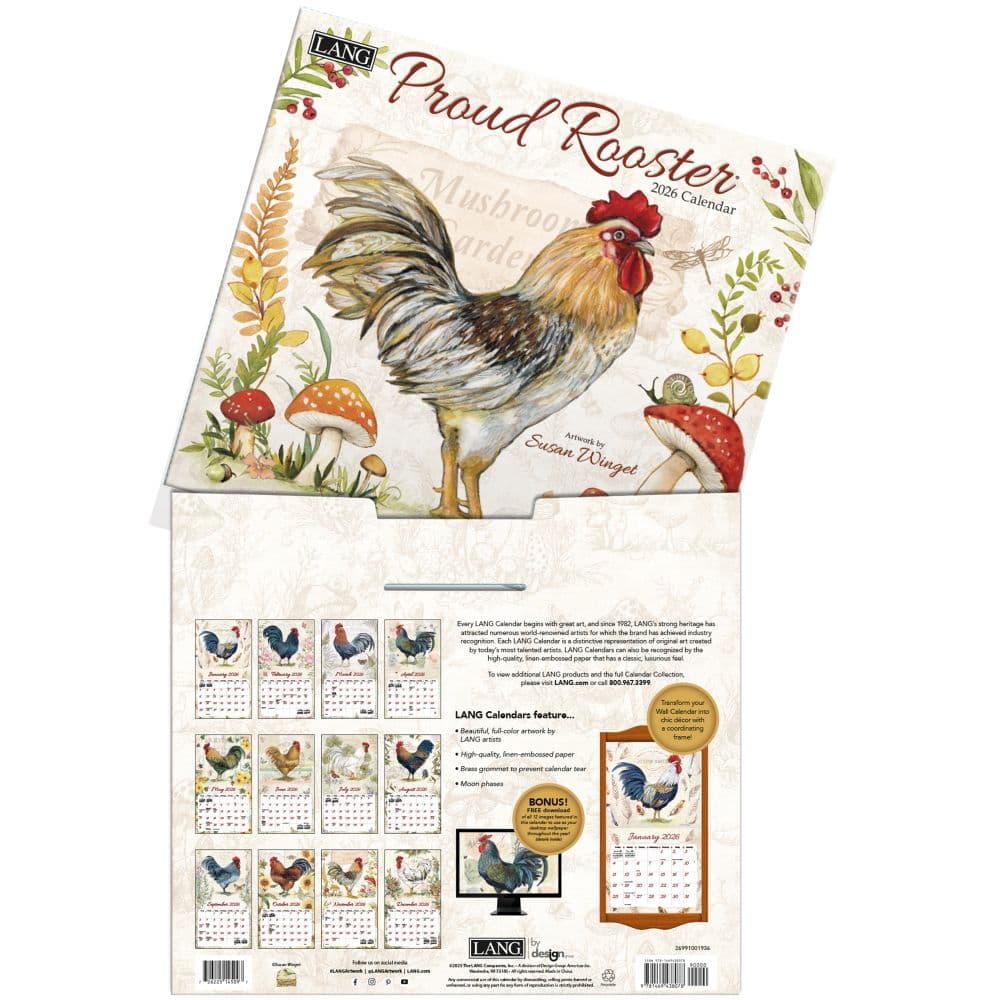 Proud Rooster 2026 Wall Calendar by Susan Winget_ALT3