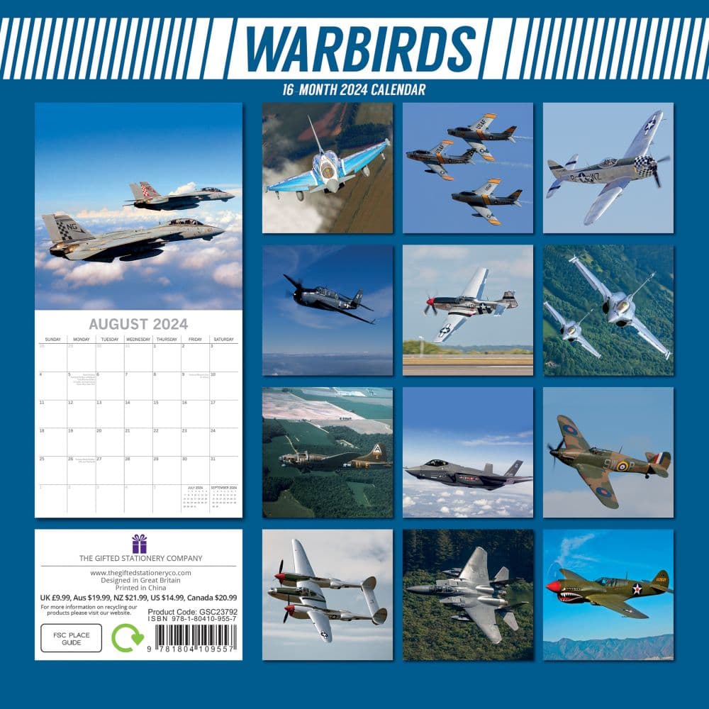Warbirds 2024 Wall Calendar - Calendars.com
