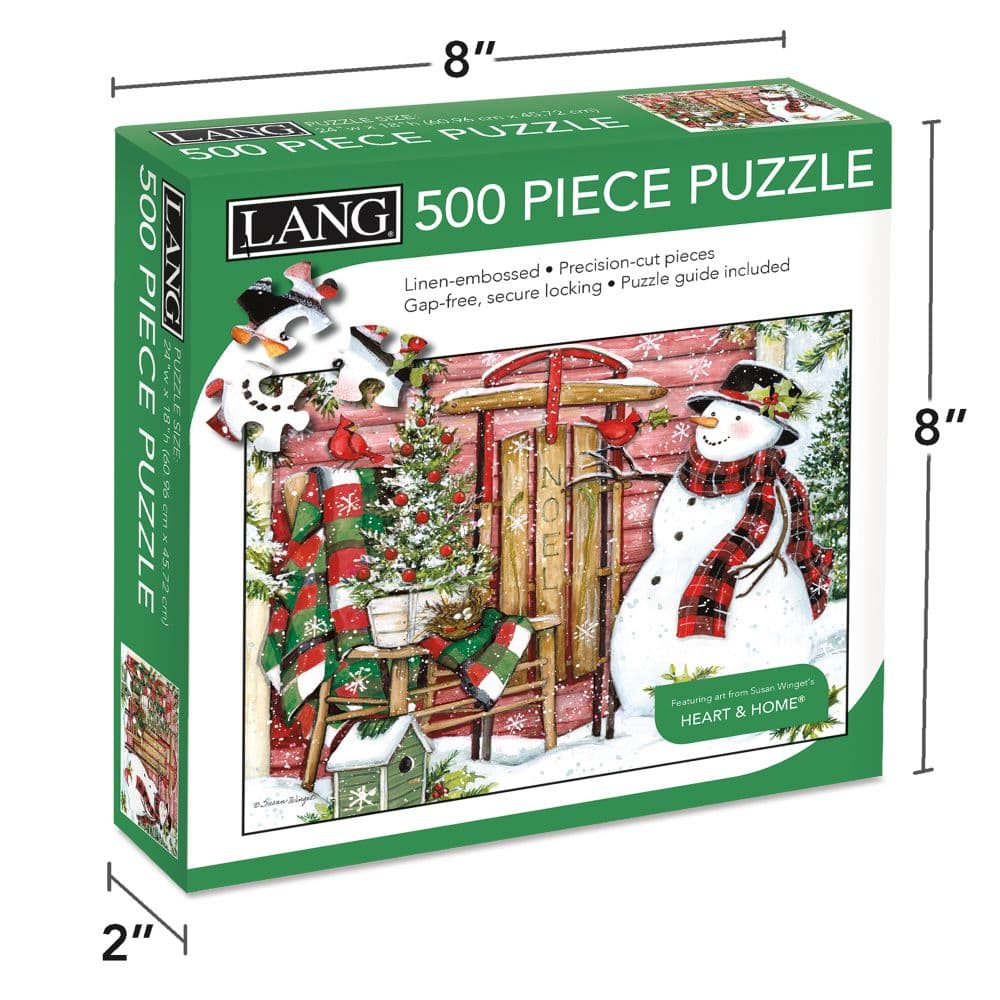 Snowman and Sled 500 Piece Puzzle Fourth Alternate Image