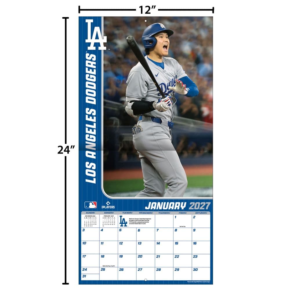 MLB Los Angeles Dodgers Shohei Ohtani 2027 Wall Calendar Fourth Alternate Image