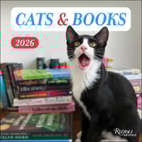 image Cats and Books 2026 Wall Calendar Main Image