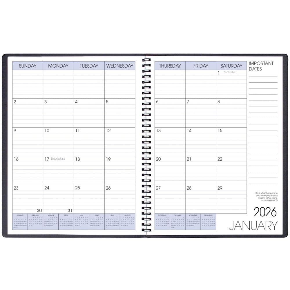 Turquoise Shimmer Large Time Monthly 2026 Planner First Alternate Image