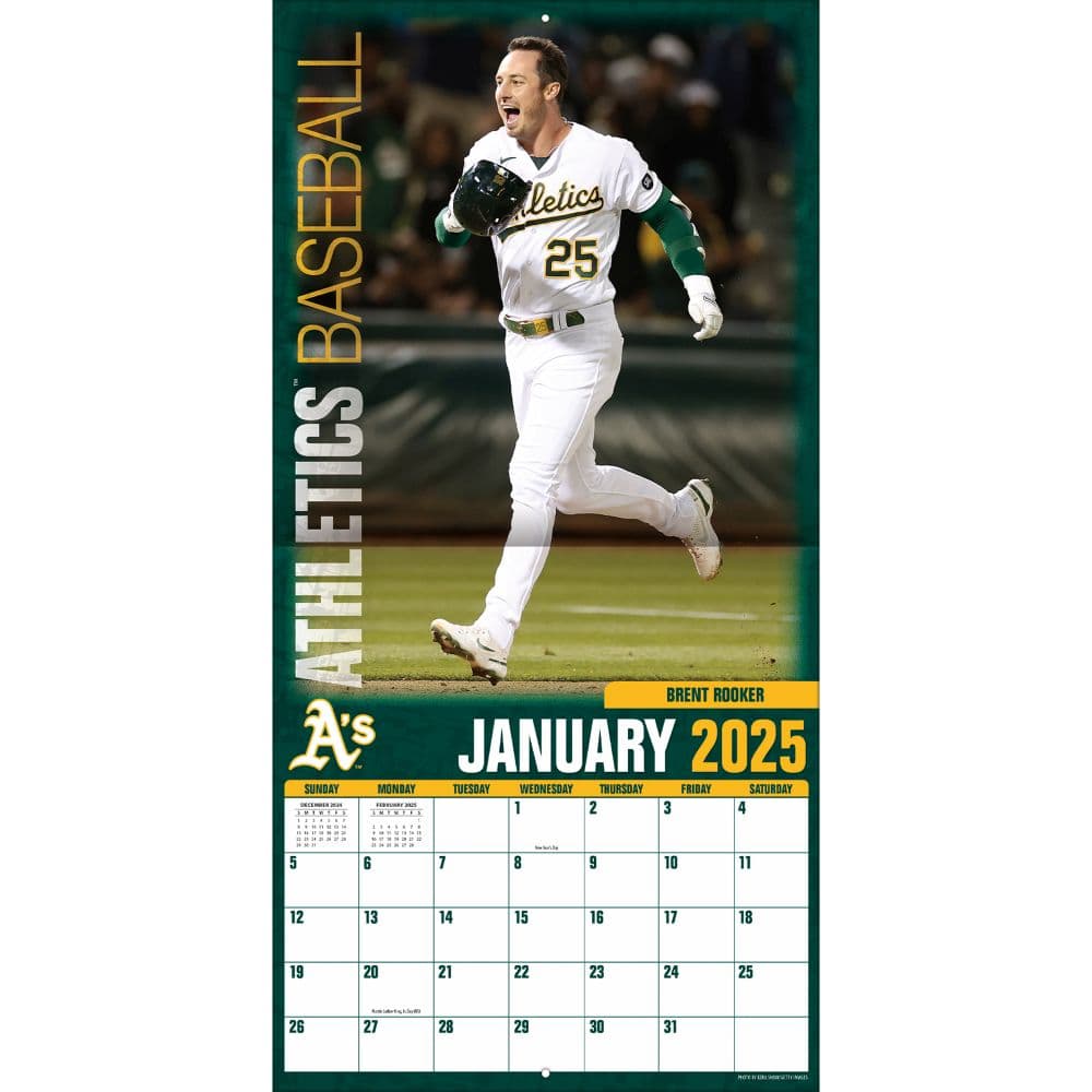 MLB Oakland Athletics 2025 Wall Calendar Third Alternate Image