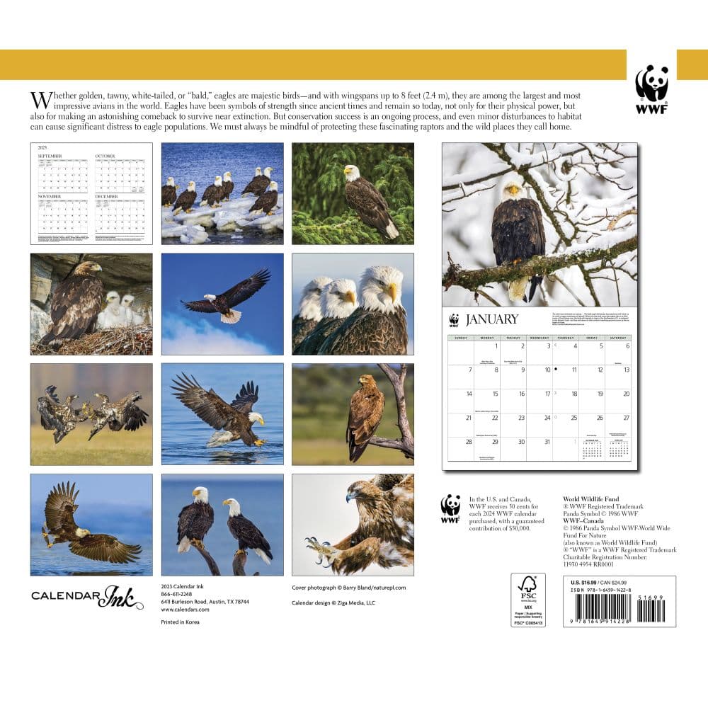 Eagles WWF 2024 Wall Calendar