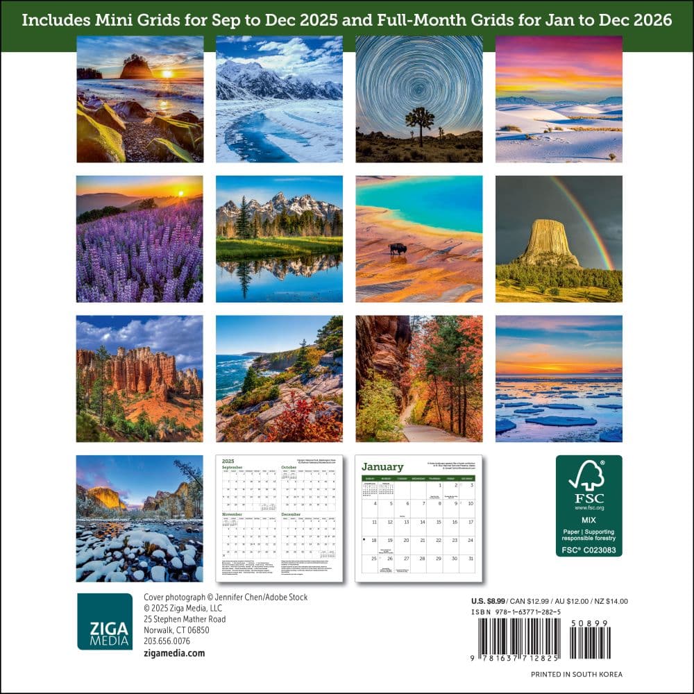 National Parks 2026 Mini Wall Calendar First Alternate Image