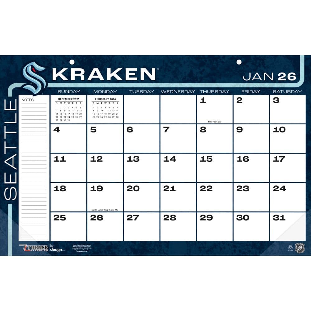 image NHL Seattle Kraken 2026 Desk Pad